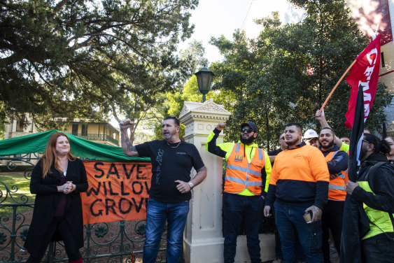 CFMEU NSW secretary Darren Greenfield placed a "green ban" blocking demolition works on Parramatta's historic Willow Grove and St George’s Terrace buildings in June.  