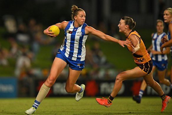 Emma King of the Kangaroos in action.