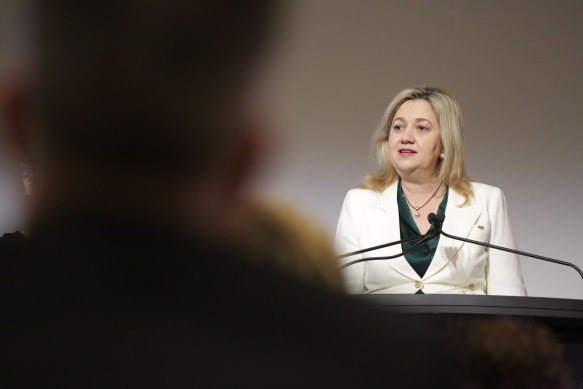 Queensland Premier Annastacia Palaszczuk addressing her state’s housing summit.