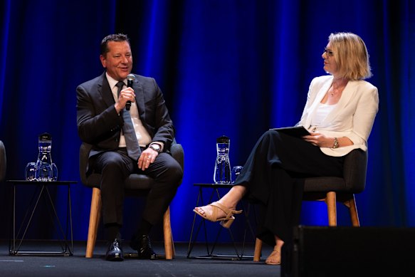 Planning Minister Paul Scully and incoming Herald editor Jordan Baker.