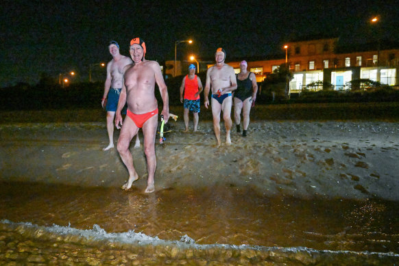 Fisher swims in Port Phillip Bay every morning no matter the weather. 