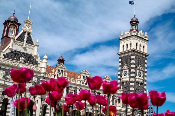 Dunedin’s famously photogenic railway station.