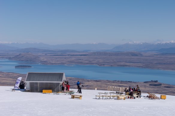 Enjoying the view at the Von Brown Hut.