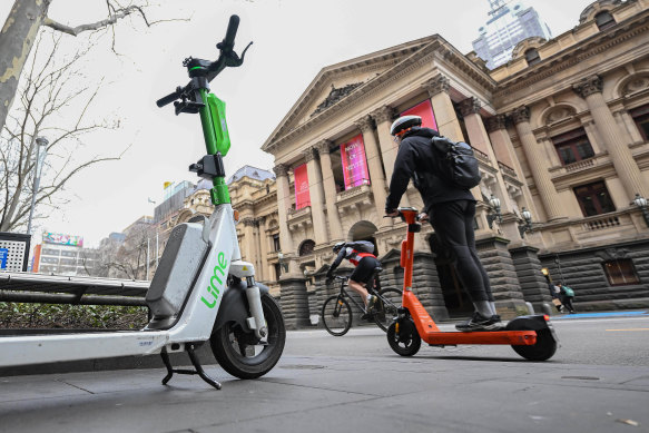 Shared e-scooters have been banned in the City of Melbourne.