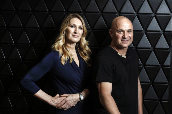  Andre Agassi and Steffi Graf in Melbourne.