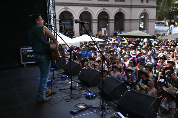 James Johnston performs at the Country Music Festival in Tamworth in January. Genre-specific festivals are performing better than broader offerings at the moment.