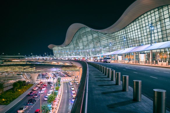 Night lights and that spectacular structure.