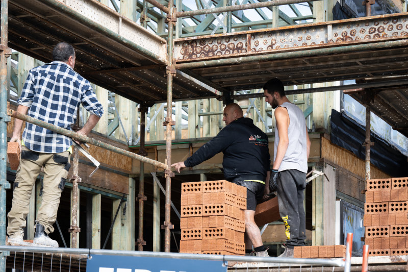 Going up: The value of residential construction work increased for a third quarter in the three months to September.