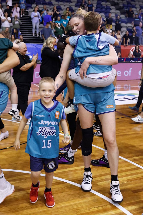 Straight after last week’s semi-final win in Melbourne, Jackson’s attention turned straight to her children.
