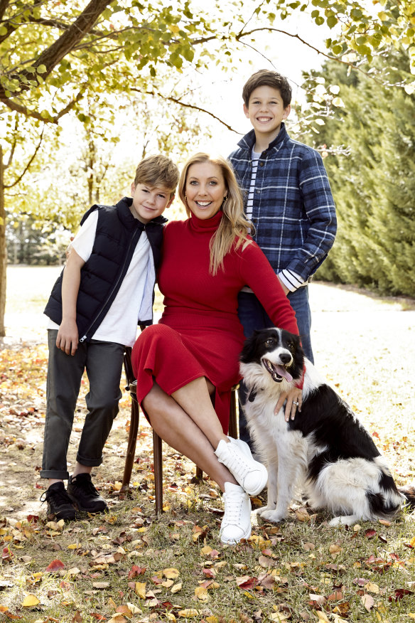 Catriona wears Country Road dress and  Alexander McQueen shoes from Matches Fashion. Charles and Andrew wear Country Road.