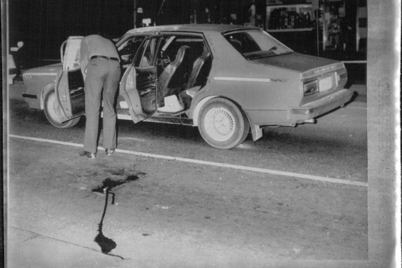 File photos of the scene where Steele was shot in the head in 1983.
