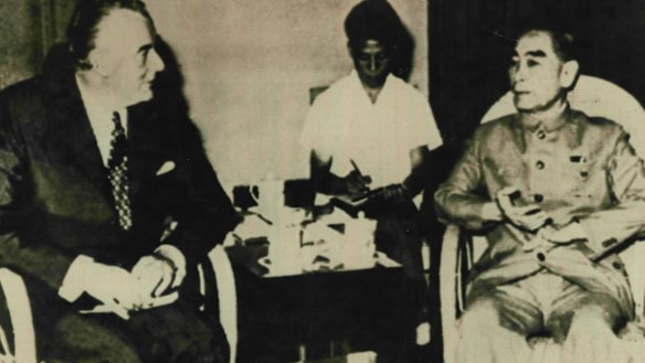 Gough Whitlam with China's premier Zhou Enlai in Beijing in 1971.