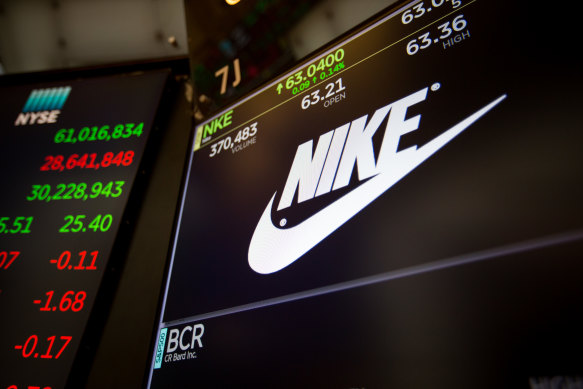 Nike lost 2.6 per cent after reporting weaker profit for the latest quarter than expected.