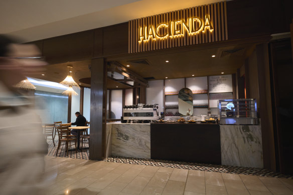 Hacienda, in the former Tutto Bene at Southgate, has been fitted out with timber, marble and neon.
