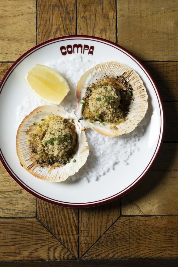 Abrolhos Island scallops with herb butter. 