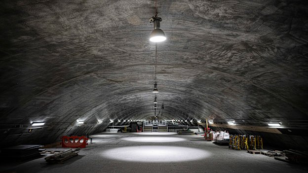 Construction at Barangaroo Metro Station.