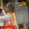 Opposition Leader Sussan Ley takes a tour of the Marley Flow Control facility in Emu Plains.