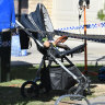 A pram is seen at a property in Cannon Hill, where the body of four-year-old Willow Dunn was found on Monday.