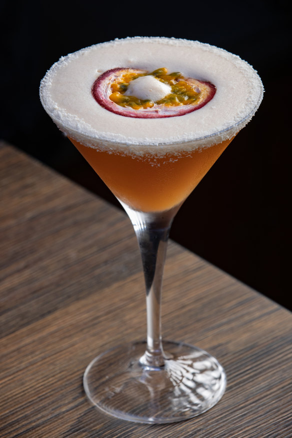 The Mr and Mrs P cocktail with vodka, passionfruit, grapefruit and white chocolate.