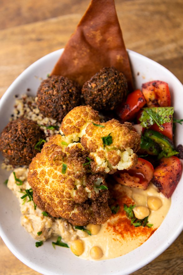 The Jerusalem bowl with the Shaweesh family’s famous falafels.