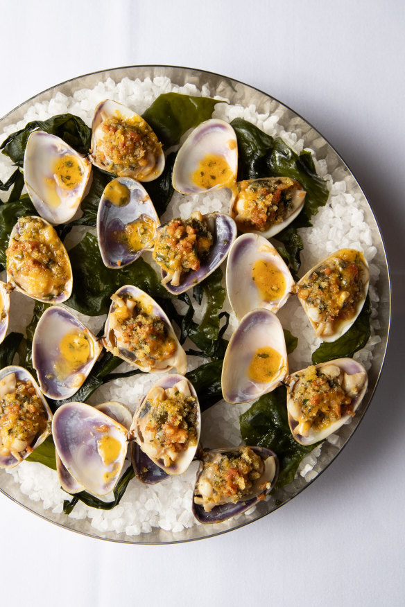 Clams casino, the perfect picky starter.