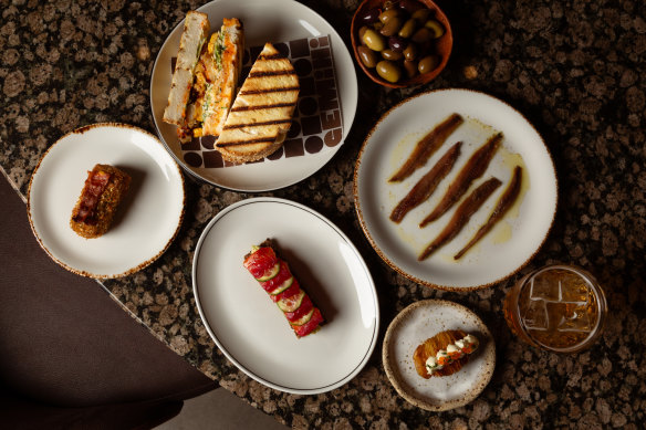 Assorted snacks at Coburg wine bar Gemini.