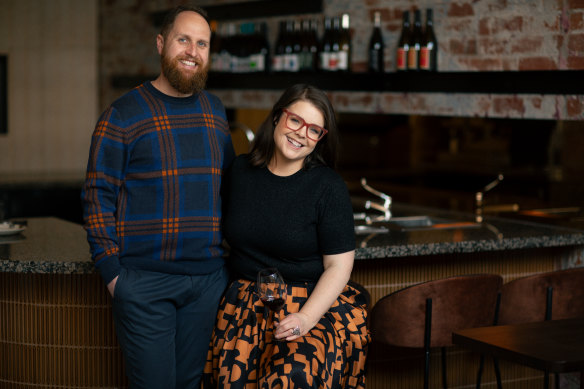 Shane Farrell and Tresna Lee at their new Coburg wine bar, Gemini.