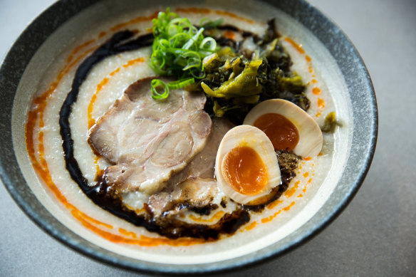 Pork tonkotsu congee. 