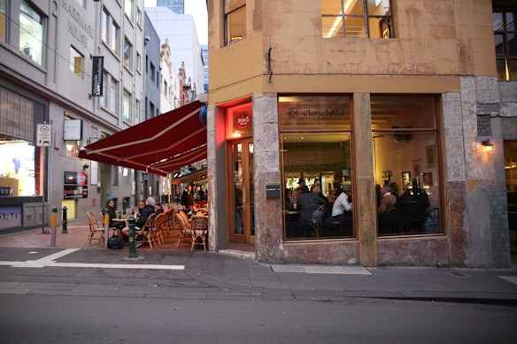 Sibling venues Kirk’s Wine Bar (pictured, downstairs) and French Saloon (upstairs) sit next door.