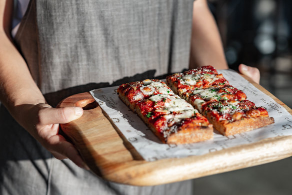 Roman-style pizza a taglio.