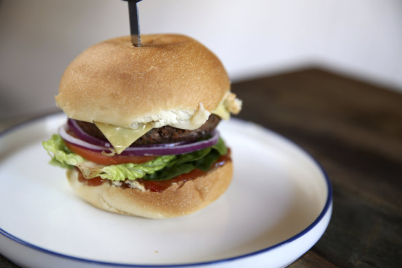A meat-free hamburger from Soul Burger in Randwick.