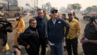 Los Angeles mayor Karen Bass and California governor Gavin Newsom tour the downtown business district of Pacific Palisades.