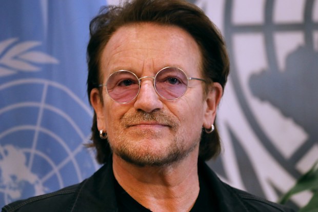 Bono in New York on February 11, 2020