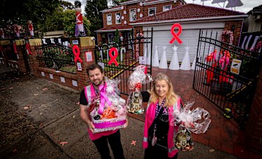 Michael created the light display for his mum, Glennis Eather, as a gift.