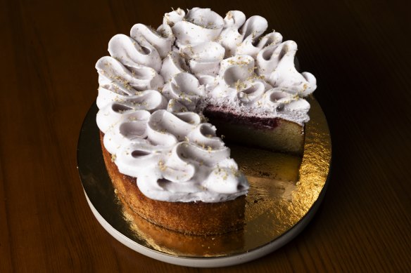 The magnificent almond and lime Louise cake.