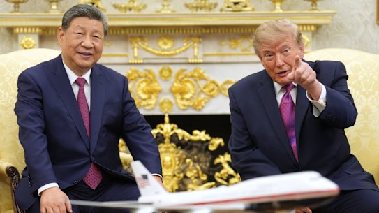 China’s President Xi Jinping and US President Donald Trump meet in the Oval Office of the White House, where the former called for healthy competition between the two superpowers.