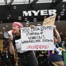 Pro-Palestine protesters gatecrash opening of Myer Christmas windows
