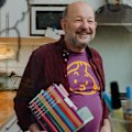 Alex Barthel holding his prototype birthday present for his daughter’s 18th birthday, which is a copy of The Cook's Companion by Stephanie Alexander olding his prototype birthday present for his daughter’s 18th birthday, which is a copy of The Cook's Companion by Stephanie Alexander