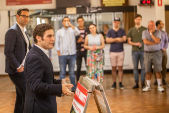 ALP candidate Martyn Abbott at his campaign launch 