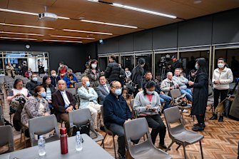 A packed house for the debate at the Mount Waverley community centre.