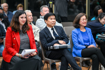 Chisholm candidates Carina Garland (left), Wayne Tseng and Gladys Liu.