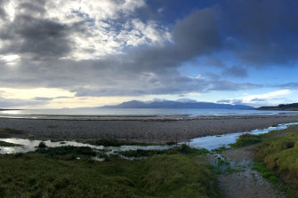 The Isle of Arran from Scalpsie Bay, Bute, Scotland.