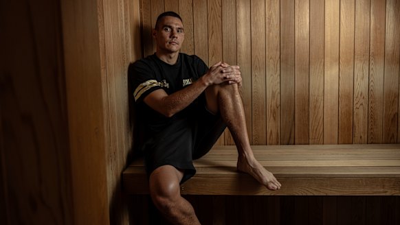 Champion boxer Tim Tszyu at his Caringbah home.