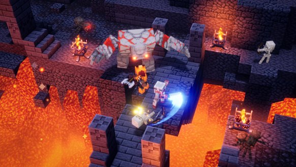Minecraft Dungeons may look blockily familiar, but there's no base-building here.