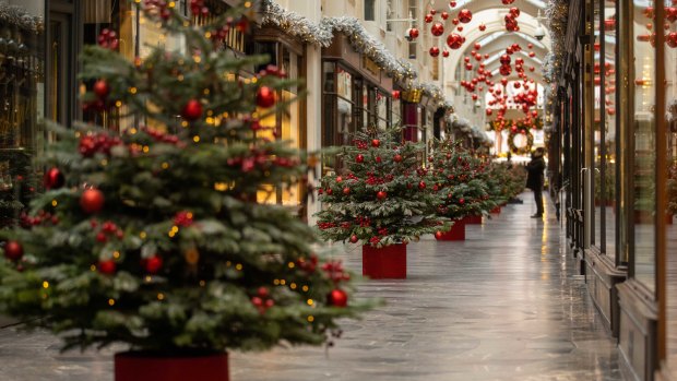 All I want for Christmas is ... Christmas. London's Burlington Arcade during lockdown, lacking the usual festive bustle.