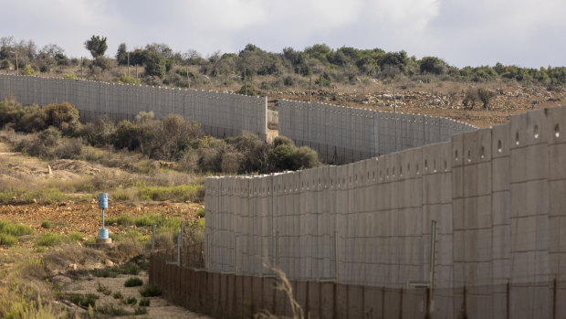 The Lebanon-Israel border wall in Dhayra, Lebanon.