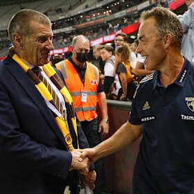 Hawthorn president Jeff Kennett and coach Alastair Clarkson.