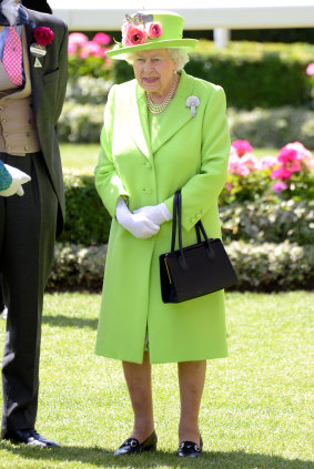 Green queen ... The Queen attends the races at Royal Ascot last month.