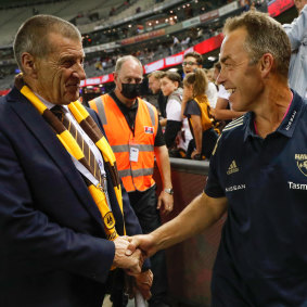 Hawthorn president Jeff Kennett and coach Alastair Clarkson.