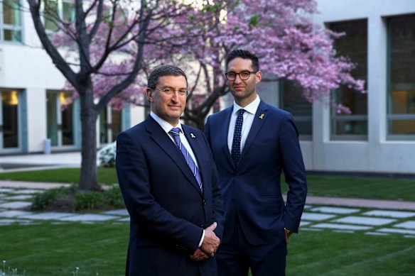 Liberal MP Julian Leeser (left) and Labor MP Josh Burns.